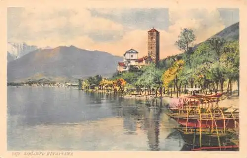 Schweiz Locarno Rivapiana Vintage Postkarte