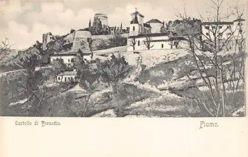 Kroatien Schloss Fiume Rijeka Castello di Tersatto Vintage Postkarte