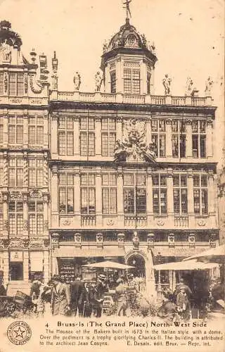 Belgien Brüssel Grand Place Nordwestseite Vintage Postkarte