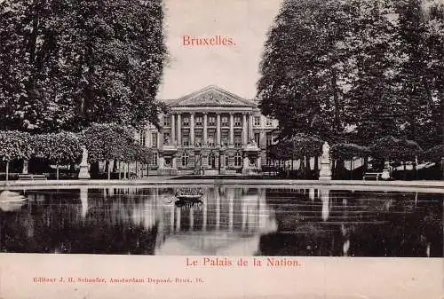 Belgien Bruxelles Brüssel Palais de la Nation Vintage Postkarte