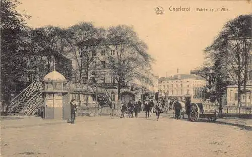 Belgien Charleroi Entree de la Ville alte Postkarte.
