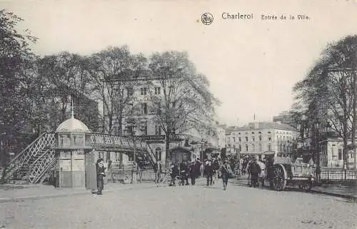Belgien Charleroi Entree de la Ville Vintage Postkarte