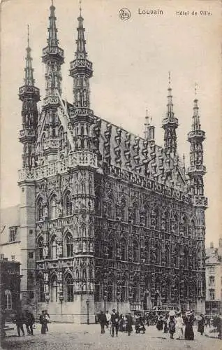 Belgien 1927 Louvain Hotel de Ville Rathaus alte Postkarte