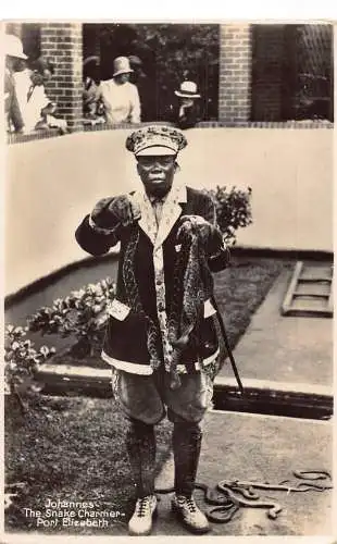 Südafrika Johannes der Schlangenbeschwörer Port Elizabeth ethnische RPPC Postkarte