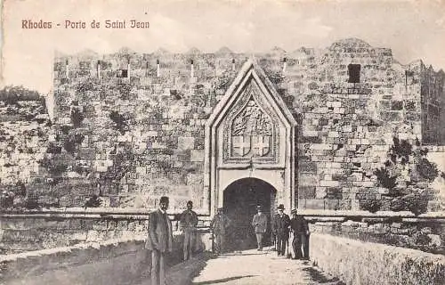 Griechenland Rhodos Porte de Saint Jean Vintage Postkarte