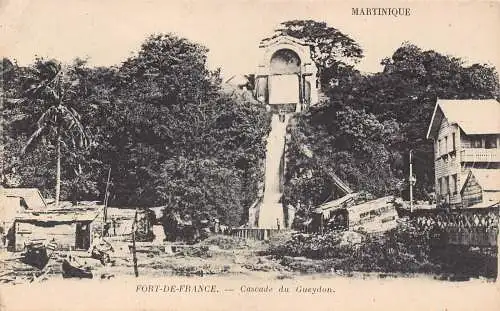 Martinique Fort-De-France Cascade du Gueydon Wasserfall Vintage Postkarte