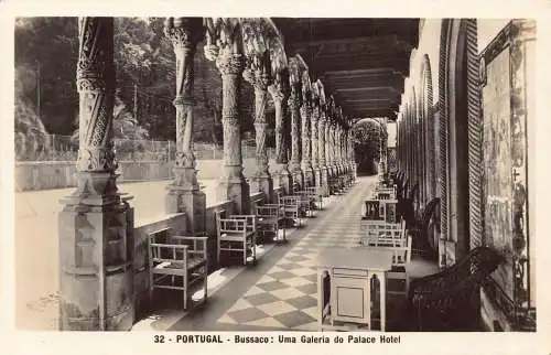 Portugal Bussaco Uma Galeria do Palace Hotel Vintage Postkarte