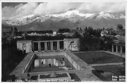 Chile Santiago Club de Golf Los Leones Berg RPPC Vintage Postkarte