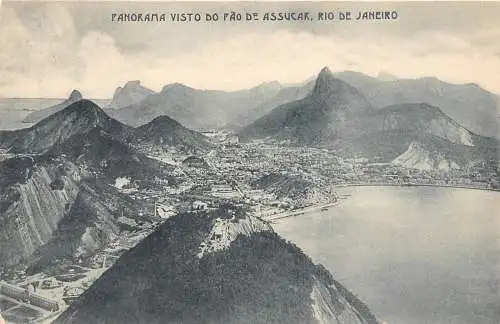 Brasilien Rio de Janeiro Panorama visto do Pao de Assucar Vintage Postkarte