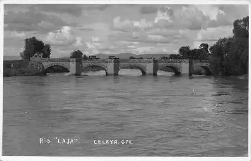 Mexiko Celaya Gto Rio Laja Brücke RPPC Vintage Postkarte