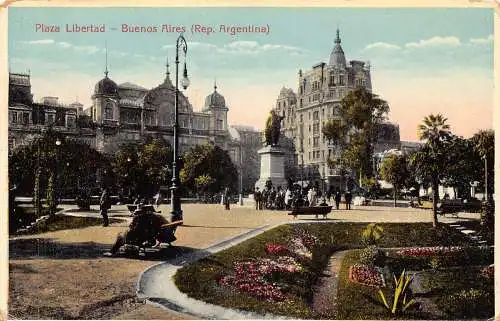 Argentinien Buenos Aires Plaza Libertad Platz Vintage Postkarte