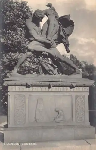 Schweden Stockholm Baltespaennarne Statue Vintage Postkarte