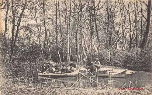 Naher Osten Iran Au Guilan Gilan Wald Männer in Kanu Booten Vintage Postkarte