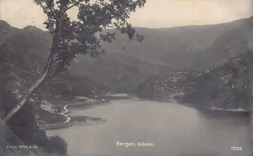 Norwegen 1924 Bergen Isdalen Vintage Postkarte