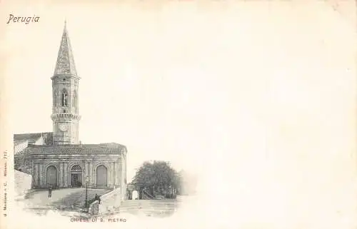 Italien Perugia Chiesa di S Pietro Kirche Vintage Postkarte