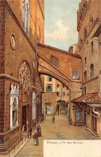Italien Firenze Florence L'Or San Michele Vintage Postkarte