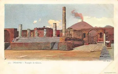 Italien Napoli Neapel Pompei Tempio di Giove Tempel Vintage Postkarte