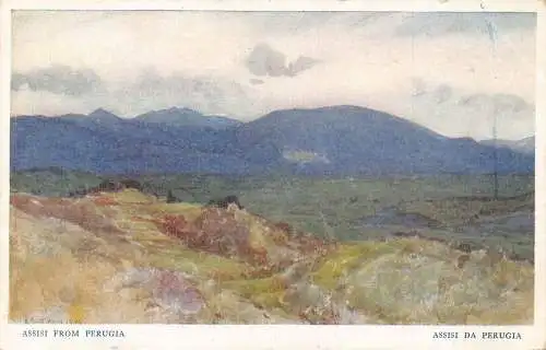 Italien Kunst Assisi aus Perugia Ansicht Vintage Postkarte