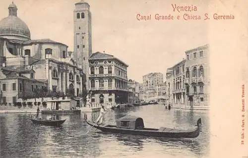 Italien Venedig Venezia Canal Grande e Chiesa S Geremia Kirche Gondeln Postkarte