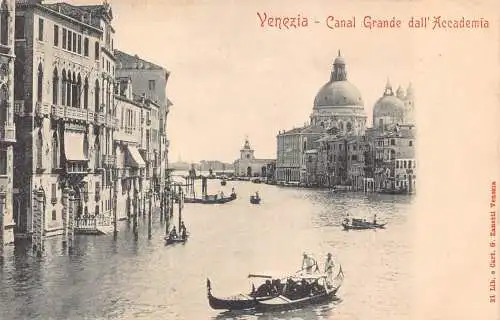 Italien Venedig Venezia Canal Grande dall'Accademia Gondeln Postkarte