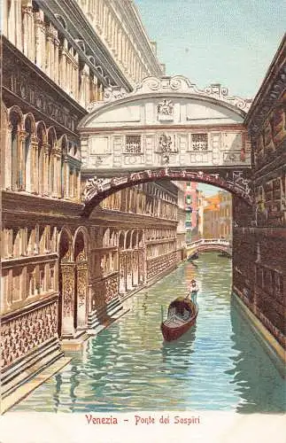 Italien Venedig Venezia Ponte dei Sospiri Gondelbrücke Vintage Postkarte