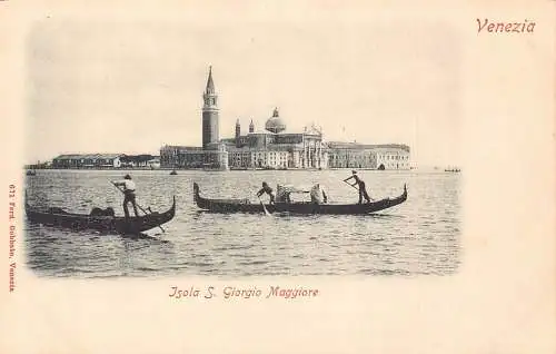 Italien Venedig Venezia Isola S Giorgio Maggiore Gondeln Vintage Postkarte