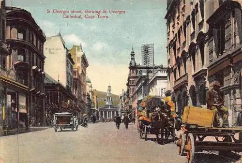 Südafrika Kapstadt St Georges Street zeigt Kathedrale Karren Postkarte
