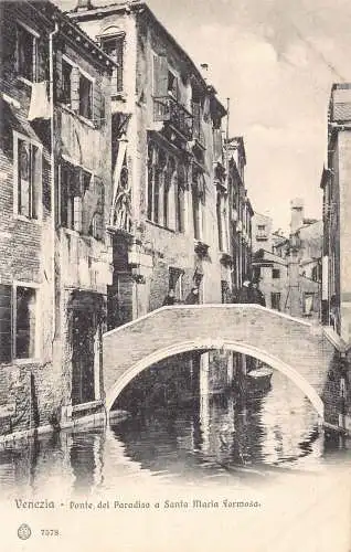 Italien Venedig Venezia Ponte del Paradiso a Santa Maria Formosa Brücke Postkarte