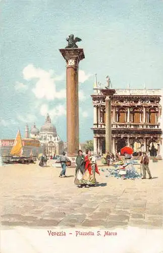 Italien Piazzetta S Marco Platz Venedig Venezia Vintage Postkarte