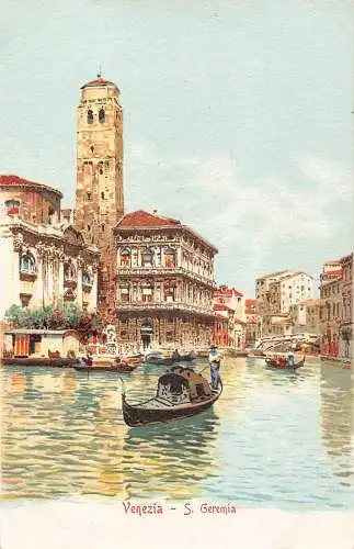 Italien Venedig Venezia S Geremia Turm Gondel Vintage Postkarte