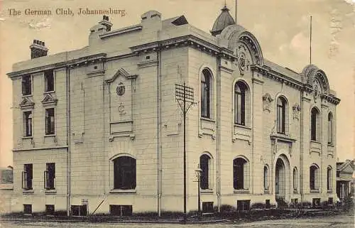 Südafrika 1909 Deutscher Club Johannesburg Vintage Postkarte