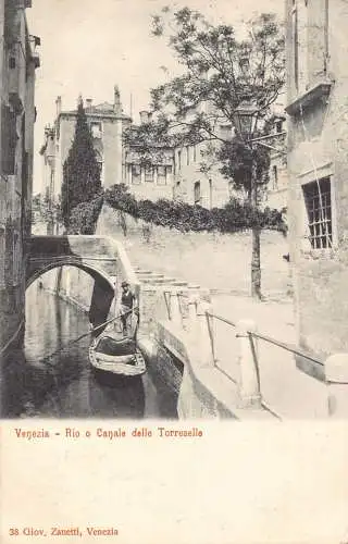 Italien Venedig Venezia Rio o Capale delle Torreselle Gondel Postkarte