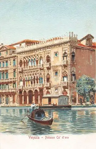 Italien Venedig Venezia Palazzo Ca D'Oro Palace Gondel Postkarte