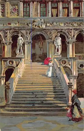 Italien Scalone dei Giganti Venedig Venezia Vintage Postkarte