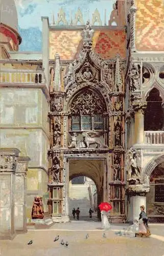 Italien Porta della Carta Tor Venedig Venezia Vintage Postkarte