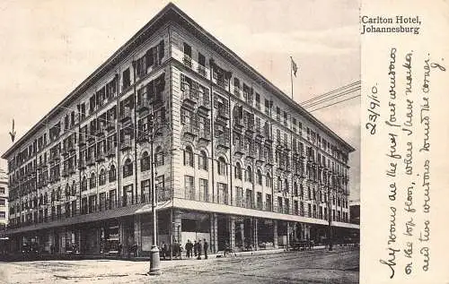 Südafrika Johannesburg 1910 Carlton Hotel Vintage Postkarte