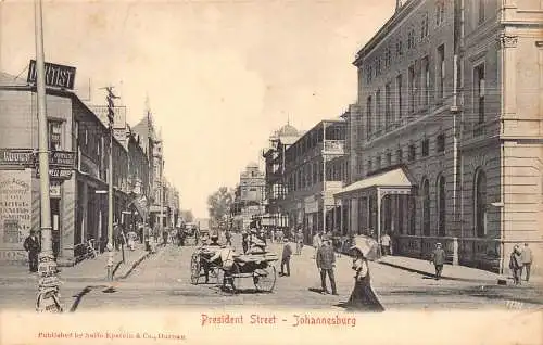 Südafrika Johannesburg President Street Zahnarztwagen Vintage Postkarte