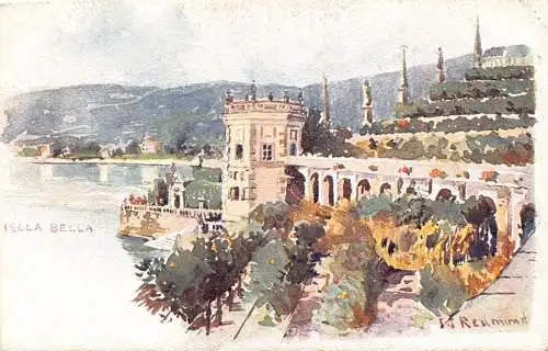 Italien Isola Bella Insel Kunst von JJ Redmond Chromo Litho Postkarte