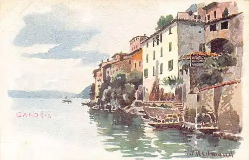 Schweiz Gandria Ansichtskunst von JJ Redmond Chromo Litho Postkarte
