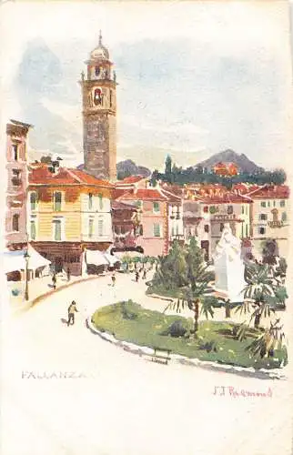 Italien Pallanza Gartenturm Kunst von Redmond Chromo Litho Postkarte