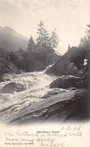 Schweiz 1906 Goeshener Reuss Wasserfall Vintage Postkarte