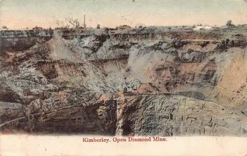 Südafrika Kimberley Open Diamond Mine 1906 Vintage Postkarte