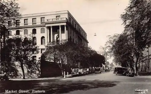 Südafrika Pretoria Markt Straßenwagen RPPC Vintage Postkarte