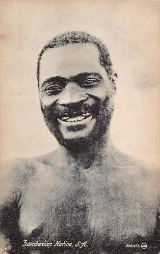 Südafrika Sambesian Native Man Smiling Vintage Postkarte