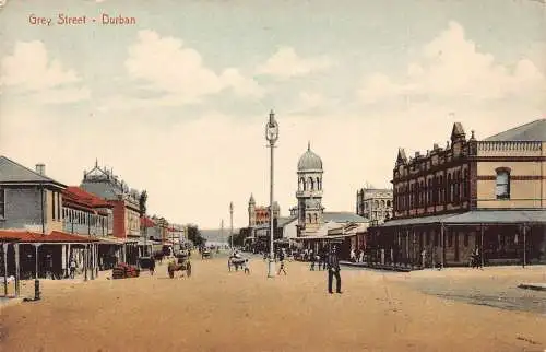 Südafrika Durban Grey Street Vintage Postkarte