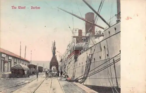 Südafrika The Wharf Durban Steamboat Vintage Postkarte