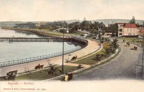 Südafrika Bayside Durban Promenade Vintage Postkarte