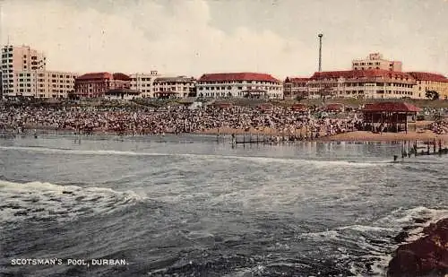 Südafrika Durban Scotsman's Pool Sea Vintage Postkarte