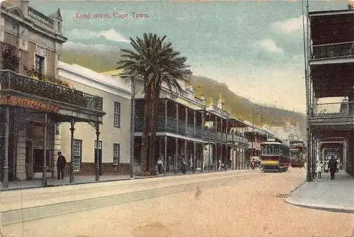 Südafrika Kapstadt Long Street Tram Vintage Postkarte