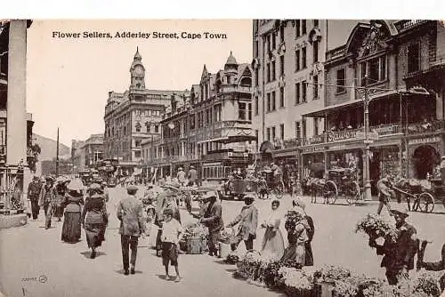 Südafrika Kapstadt Blumenverkäufer Adderley Street Rawena Bar Postkarte